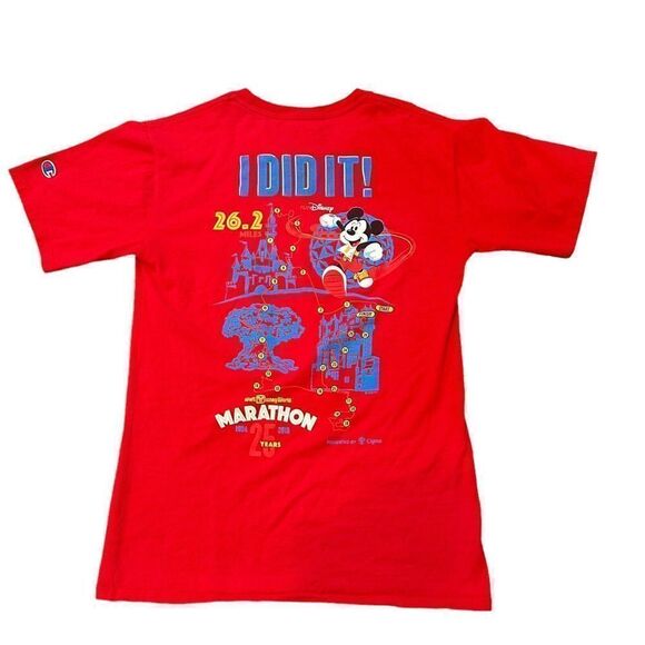 Disney World RunDisney 2018 Marathon 26.2 Red T-shirt Sz Small I Did It Finisher - Picture 6 of 6
